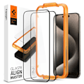Miniatyrbillede 5 af 11: HÆRDET GLAS SPIGEN ALM GLASS FC 2-PACK IPHONE 15 PRO MAX SORT