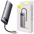 Miniatyrbillede 1 af 11: BASEUS HUB 8IN1 USB-C TIL USB-C PD / 3X USB-A / HDMI / RJ-45 / SD TF GRÅ