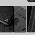 Miniatyrbillede 10 af 11: NILLKIN QIN PROP LÆDERETUI MED KAMERACOVER OG STATIV TIL IPHONE 16 PRO MAX - SORT