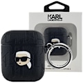 Miniatyrbillede 1 af 4: KARL LAGERFELD MONOGRAM KARL HEAD ETUI TIL AIRPODS 1/2 - SORT