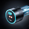 Miniatyrbillede 11 af 11: CHOETECH HURTIG BILOPLADER 130W 2XUSB-C + USB-A SORT