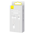 Miniatyrbild 5 av 11: Baseus StarSpeed​​3-i-1-kabel USB-A - Micro-USB / Lightning / USB-C 3.5A 1.2m hvit
