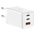 Miniatyrbild 2 av 5: GaN hurtiglader 2xUSB C 1xUSB 65W Baseus GaN5 Pro + USB C - USB C 100W kabel - hvit
