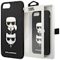 Miniatyrbillede 1 af 7: KARL LAGERFELD SAFFIANO KARL&CHOUPETTE HEAD COVER TIL IPHONE 7 PLUS / IPHONE 8 PLUS - SORT