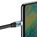 Miniatyrbild 6 av 11: Baseus Enkel flatkabel USB / USB Type C SuperCharge 5A 40W Quick Charge 3.0 QC 3.0 23cm grå (CATMBJ-BG1)