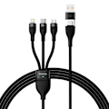 Miniatyrbild 2 av 11: Baseus Flash-seriekabel USB Type C / USB Type A - USB Type C / Lightning / micro USB 100 W 1,2 m svart (CASS030101)