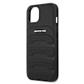 Miniatyrbild 6 av 7: AMG AMHCP13SGSEBK iPhone 13 mini 5,4" svart/svart hårt fodral Läderpräglade linjer