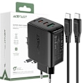 Miniatyrbillede 1 af 11: ACEFAST 2I 1 NETVÆRKSOPLADER 2X USB C / USB 65W, PD, QC 3.0+SORT KABEL