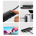 Miniatyrbild 7 av 11: Baseus Lite Series Multifunksjon USB Type C HUB - 2 x USB 3.0 / USB Type C PD / HDMI 1.4 / SD/TF Svart (WKQX050101)