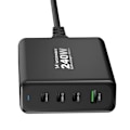 Miniatyrbild 4 av 11: Wozinsky WGCSB 240W GaN vegglader USB-A / 3 x USB-C - svart