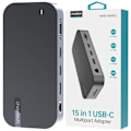 Miniatyrbillede 1 af 11: CHOETECH HUB USB-C - USB-C PD/USB-C/USB-A/HDMI /VGA/DP/SD/TF/RJ45/AUX GRÅ