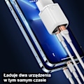 Miniatyrbild 1 av 6: USAMS Lad. nätverk. 1xUSB-C+1xUSB T46 33W (endast huvud) PD3.0 +QC3.0 Snabbladdning vit/vit CC152TC02 (US-CC152)