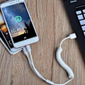 Miniatyrbild 5 av 7: Dudao sett billader 2x USB 2.4A + kabel USB-kabel 3in1 Lightning / Type C / micro USB hvit (R7 hvit)