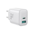 Miniatyrbillede 2 af 11: JOYROOM JR-TCF21 USB-C / USB-A 20W PD / QC 3.0 NETVÆRKSOPLADER - HVID