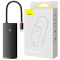 Miniatyrbild 1 av 11: Baseus Lite Series Multifunksjon USB Type C Hub - 2 x USB 3.0 / USB Type C / HDMI 1.4 / SD/TF Svart (WKQX050001)