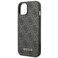Miniatyrbild 7 av 8: Guess GUHCP14SG4GFGR-deksel til iPhone 14 - grå 4G metallisk gulllogo