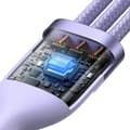 Miniatyrbild 5 av 11: Baseus Flash-seriekabel USB Type C / USB Type A - USB Type C / Lightning / micro USB 100 W 1,5 m lilla (CASS030205)