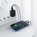 Miniatyrbild 7 av 11: Acefast 2-i-1 vegglader 2x USB Type C / USB 65W, PD, QC 3.0, AFC, FCP (sett med kabel) svart (A13 svart)