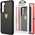 Miniatyrbillede 1 af 7: FERRARI ON TRACK REAL CARBON ETUI TIL SAMSUNG GALAXY S22 - SORT