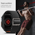 Miniatyrbild 11 av 11: Spigen Lite Fit Pro-deksel med stropp for Apple Watch 4/5/6/7/8/9/SE (44/45 mm) - Matt svart