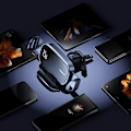 Miniatyrbild 8 av 11: Baseus LightChaser BS-CM029 bilmontert induktiv lader med trippelspole - svart