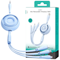 Miniatyrbild 1 av 3: Joyroom S-A40 Colorful Series 3-i-1 uttrekkbar kabel USB-A-USB-C / Lightning / microUSB 1m - blå