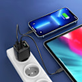 Miniatyrbillede 6 af 7: CHOETECH USB-C NETVÆRKSOPLADER USB-A PD 35W GAN MED DISPLAY SORT