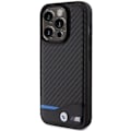 Miniatyrbillede 2 af 8: BMW LÆDER CARBON COVER TIL IPHONE 15 PRO - SORT
