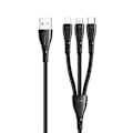 Miniatyrbild 9 av 11: MCDODO 3IN1 USB-KABEL SNABBLADDNING USB-C LIGHTNING MICRO USB QC 3.0 1M