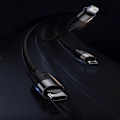 Miniatyrbild 11 av 11: Baseus StarSpeed​​3-i-1-kabel USB-A - Micro-USB / Lightning / USB-C 3.5A 1.2m hvit