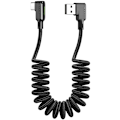 Miniatyrbild 1 av 10: MCDODO ANGLE USB-C SPIRALFJÄDERKABEL SNABBLADDNING TYPE C LED