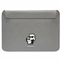 Miniatyrbillede 1 af 4: KARL LAGERFELD SAFFIANO KARL&CHOUPETTE ETUI TIL EN 14" BÆRBAR COMPUTER - SØLV