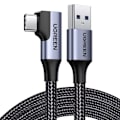 Miniatyrbild 2 av 5: Ugreen US385 USB-A / USB-C 90º 5Gb/s 3A 1m vinklet kabel - svart