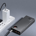 Miniatyrbild 4 av 11: Baseus Adaman Powerbank 2x USB / 1x USB Type C / 1x micro USB 20000mAh 65W Quick Charge 4.0 Power Delivery svart (PPIMDA-D01)