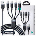 Miniatyrbild 1 av 11: 4-i-1 USB-kabel USB-A - USB-C / 2 x Lightning / Micro for lading og dataoverføring 1,2 m Joyroom S-1T4018A18 - svart