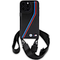 Miniatyrbild 3 av 8: BMW M Edition Carbon Tricolor Lines & Strap Deksel til iPhone 15 Pro Max - Svart