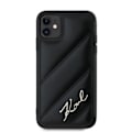 Miniatyrbillede 3 af 8: KARL LAGERFELD DIAGONAL QUILTED SCRIPT COVER TIL IPHONE 11 / XR - SORT