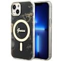 Miniatyrbild 2 av 9: Guess GUHMP14MHTMRSK-deksel til iPhone 14 Plus 6.7 - Black Golden Marble MagSafe