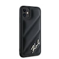Miniatyrbillede 4 af 8: KARL LAGERFELD DIAGONAL QUILTED SCRIPT COVER TIL IPHONE 11 / XR - SORT