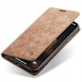 Miniatyrbild 3 av 11: Spacecase Case Pålbocket Väska För Iphone Xr Ljusbrunt Läder