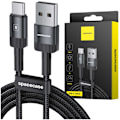 Miniatyrbild 1 av 11: Utrymdsfodral Usb-C Till Usb Typ C-Kabel 1M 3A Svart För Snabbladdning