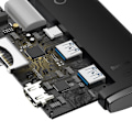 Miniatyrbild 6 av 11: Baseus Lite Series Multifunksjon USB Type C Hub - 2 x USB 3.0 / USB Type C / HDMI 1.4 / SD/TF Svart (WKQX050001)