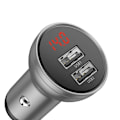 Miniatyrbild 6 av 11: Baseus billader 2x USB 4.8A 24W LCD med sølv (CCBX-0S)