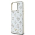 Miniatyrbild 6 av 8: Guess GUHMP16LPGPYSH iPhone 16 Pro 6,3" vit/vit hårdfodral Peony Script Logo MagSafe