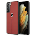 Miniatyrbillede 2 af 9: FERRARI OFF TRACK LÆDER NYLON STRIPE COVER TIL SAMSUNG GALAXY S21 - RØD