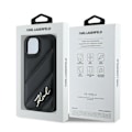 Miniatyrbillede 8 af 8: KARL LAGERFELD DIAGONAL QUILTED SCRIPT COVER TIL IPHONE 15 PLUS / 14 PLUS - SORT