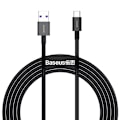 Miniatyrbild 1 av 11: BASEUS USB-KABEL - USB TYPE C 66 W (11 V / 6 A) HUAWEI SUPERCHARGE SCP 2 M SVART