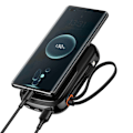 Miniatyrbild 4 av 11: Baseus Qpow Digital Display Powerbank med hurtiglading 10000mAh 22,5W QC/PD/SCP/FCP med innebygd USB-C-kabel Svart