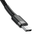 Miniatyrbild 5 av 11: Baseus Cafule-kabel Slitesterk nylonkabelledning USB-C PD / USB-C PD PD2.0 60W 20V 3A QC3.0 2M Sort-Grå (CATKLF-HG1)