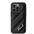 Miniatyrbillede 3 af 8: KARL LAGERFELD DIAGONAL QUILTED SCRIPT COVER TIL IPHONE 15 PRO - SORT